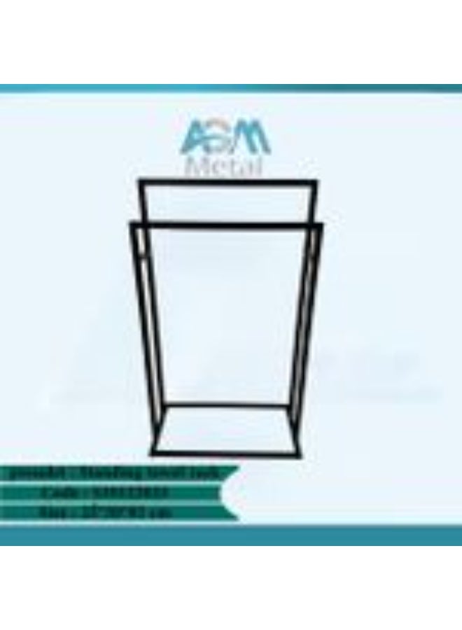 AGM ستاند فوط AGM قائم بذاته للحمام – حامل مناشف معدني أسود بطلاء مقاوم للصدأ - Image 1